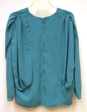 Siasia Blouse and Skirt Set Polyester Female Adult Small Turquoise Solid  -- Used