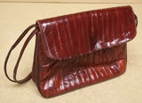 Generic Purse 10in x 8in x 3in Vinyl Female Adult  Burgundy Red Solid BF56 -- Used