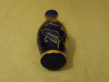 Designer Decorative Vase 10in H x 4 1/2in Diameter Blues/Golds Glass -- Used