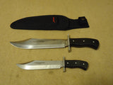 Humvee Hunting Knife Set Black/Stainless Sheaths 9in & 6 1/2in -- New