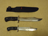 Humvee Hunting Knife Set Black/Stainless Sheaths 9in & 6 1/2in -- New