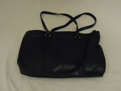 Designer Shoulder Bag Tote Leather Fabric Female Adult M Blacks Solid -- Used