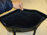 Designer Shoulder Bag Tote Leather Fabric Female Adult M Blacks Solid -- Used