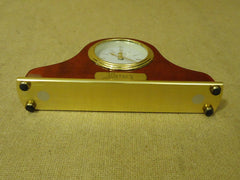 Danbury Fancy Table Clock 8in L x 4 3/4in H x 1 1/2in D Browns/Golds Wood Metal -- Used