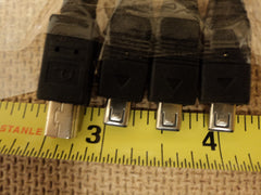 Standard USB Camera Cables 30 & 36in L Black Lot of 4 Mid #0021110 -- New