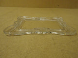 Designer Flat Platter 10in L x 8in W x 1/2in H Clear Glass -- Used