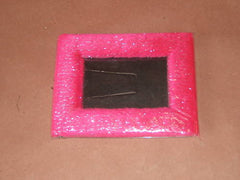 Colorful Fuzzy Picture Frame 3in x 5in Pink -- New