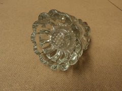 Designer Candle Holder 4in Diameter x 2in H Clear Set of 2 Glass -- Used