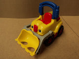 Fisher Price Bulldozer 5in W x 9in L x 7in H Yellow/Red/Black Plastic -- Used