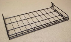 Heavy Duty Wire Shelves 24in x 13in Lot of 2 Industrial Strength Black Steel -- Used