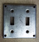 Standard 4in Square Two Gand Two Switch Cover Galvanized Steel -- New