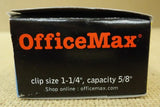 Office Max 0M-23A Medium Binder Clips Quantity 6 - 1 1/4in Capacity 5/8in -- New