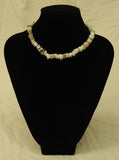 Designer Shell Necklace Toggle Clasp 13-in Ivory/Earthtones -- New