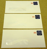 USPS Scott U611 25c Envelope Stars & USA Single Window Lot of 3 Blue Red -- New