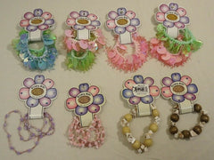 Beads & Buds Stretchy Bracelets Hair Accessories Qty 8 Plastic Wood Shell Multicolor -- New