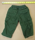 The Childrens Place Boys Cargo Pants 18m Toddler Dark Green Elastic Waist -- Used