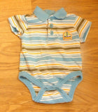 Please Mum One-piece Collared Boys 0-3m Newborn Cotton Sailboat Multicolor Stripes -- Used