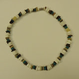 Designer Shell Necklace Barrel Clasp 17-in Ivory/Earthtones/Turquoise -- New