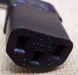 Standard Computer/Printer Power Cord 6ft Black Male 3 Prong Female IEC Connector 125V -- New