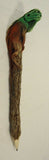 Handmade Carved Iguana Raw 8-in Stick Wood Pencil -- New