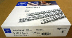 GBC 99775013G 80 Count WireBind Spines 5/16in 8mm Black -- New