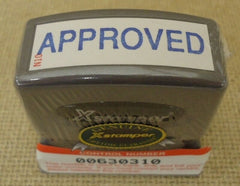 Xstamper Pre Inked Message Stamp "Approved" Blue -- New