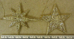 Designer Star Christmas Holiday Ornaments Gold Qty 9 -- Used