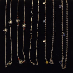 Designer Belly Chains Qty 24 Flowers Hearts Beads -- New