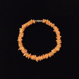 Designer Shell Bracelet Barrel Clasp 10-in Orange/Rust -- New