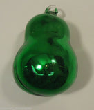 Holiday Pear Ornament Blown Glass Green/Gold -- Used