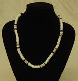 Designer Shell Necklace Barrel Clasp 18-in Ivory/Earthtones -- New