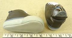 Tip Toey Joey Baby Boy Shoes 0-3m Newborn Brown/White/Blue -- Used