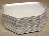 Commercial Grade Heavy Duty Cafeteria Trays Fiberglass 18in x 14in Beige Lot of 25 -- Used