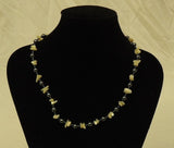 Designer Shell Hematite Necklace Barrel Clasp 18-in Ivory/Charcoal