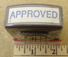 Xstamper Pre Inked Message Stamp "Approved" Blue -- New