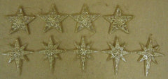 Designer Star Christmas Holiday Ornaments Gold Qty 9 -- Used