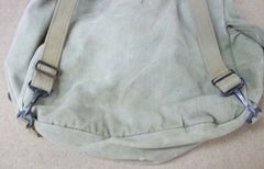 Vintage Canvas Backpack Green 12in x 10in x 5in US K-2163 -- Used