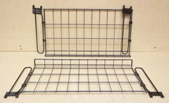 Heavy Duty Wire Shelves 24in x 13in Lot of 2 Industrial Strength Black Steel -- Used