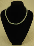 Designer Shell Necklace Barrel Clasp 16-in Green/White -- New