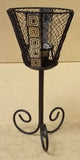 Fashion Candle Holder Steel Wire Black 12in H x 6in Diameter -- Used