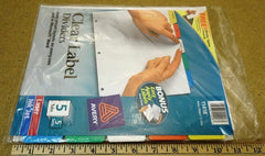 Avery 11406 Clear Label Dividers 5 Tabs 5 Sets Laser Ink Jet -- New