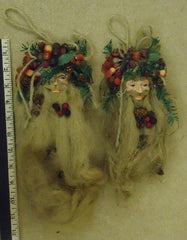 Handmade Creepy Santa Claus Ornaments Christmas Qty 2 12in Tall -- Used