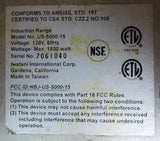 Iwatani US-5000-15 Induction Hot Plate 1500W 120v -- Used