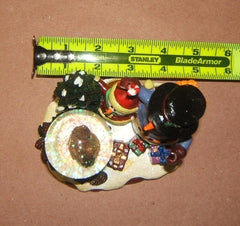Christmas Waterglobe Snowmen Chipmunks Presents 5in x 4in x 4in -- Used