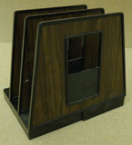 Standard Desktop Folder Organizer 9in x 8in x 6in Plastic Brown/Black -- Used