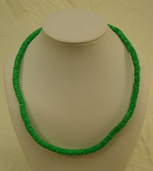 Designer Shell Necklace Barrel Clasp 18-in Bright Green -- New