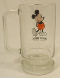 Disney Mickey Mouse Glass Mug 5-1/2-in Tall Vintage -- Used