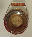 Apple Pail Planter Wood 5in x 4in With Plastic Liner -- Used