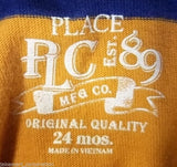 The Childrens Place Boys Shirt 24m Varsity Rugby Club Blue Orange Stripes -- Used