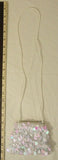 Designer Girls White Sequin Purse With Beaded Strap -- New